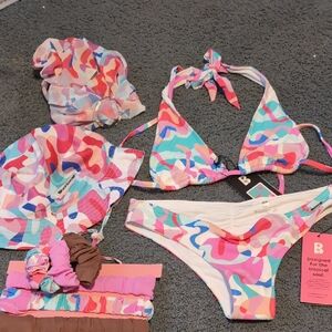 Blackbough Swim Colorful Bikini Set with Accessories